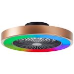 Brilliant Slimline Ventilator Plastik Metall Schwarz Gold 36W 4700lm - 830-865 CCT+RGB | 490mm - Fernsteuerung Dimmbar