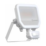 Ledvance Led-Scheinwerfer Aluminium Weiß 17W 2200lm 100D - 830 Warmweiß | IP65 - Bewegungs- Und Lichtsensor - Symmetrisch