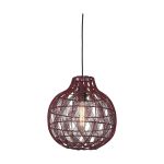 Good&Mojo Pendelleuchte Mendoza Bambus Burgundy S | Geeignet für 1x E27 