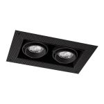 Noxion Einbau Spot rahmenlos Pro 2x MR16 schwenkbar Schwarz | Ausschnitt 181x97mm - GU10 Sockel