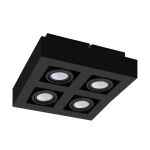 Eglo Decke Spot Mendoza Stahl Schwarz 18.8W 1380lm - 830 Warmweiß | Dimmbar - Geeignet für GU10