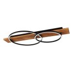Eglo Deckenleuchte Boyal Holz Schwarz, Rostig 12W 1700lm - 830 Warmweiß