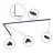 Bright Choice Rail Set 1-Phasen L 1,5 x 2 Meter Schwarz | incl. Abschlusskappe, Stromanschluss und L -Verbinder 