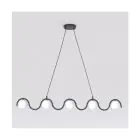 Emibig Pendelleuchte Sinus Stahl Schwarz | Geeignet für 5x G9 - Max 8W