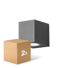 Doppelpack D'Lite Wandleuchte Vrebos Aluminium Schwarz | Geeignet für 1x GU10